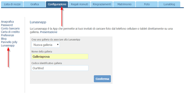 lunasnapp app per foto matrimonio