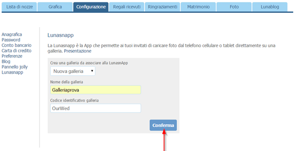 lunasnapp app per foto matrimonio