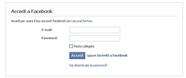 accedere a facebook