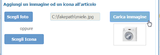 carica immagine in lista nozze